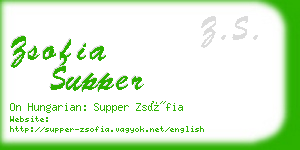 zsofia supper business card